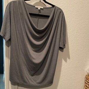 Green Envelope Gray Drape Neck Blouse